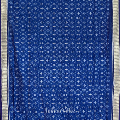 Copper Sulphate Tribal Theme Odisha Ikat Khandua Silk Saree