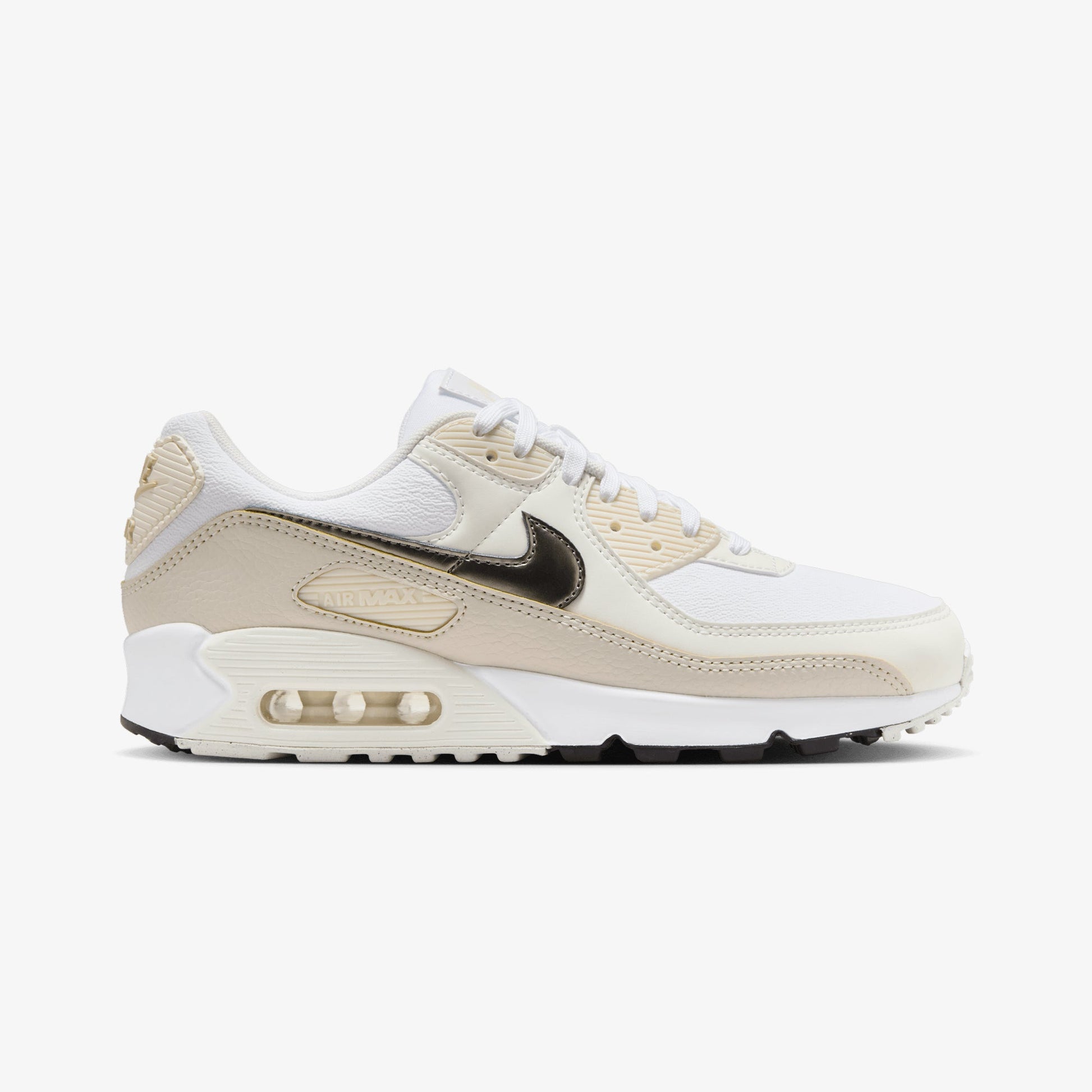 Nike | AIR MAX 90 { WHITE/FLAT PEWTER-LT OREWOOD BRN