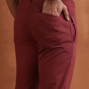 trueBrowns Men's Rust Cotton Twill Pants
