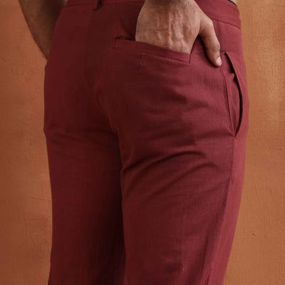trueBrowns Men's Rust Cotton Twill Pants
