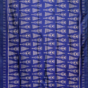 Sky Blue Tribal Body With Pasapali Border Odisha Ikat Contemporary Silk Saree
