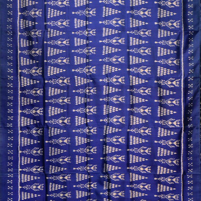 Sky Blue Tribal Body With Pasapali Border Odisha Ikat Contemporary Silk Saree