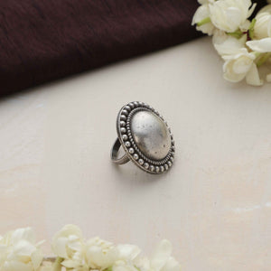 trueBrowns Silver Tone Dome Ring