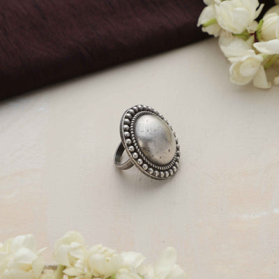 trueBrowns Silver Tone Dome Ring