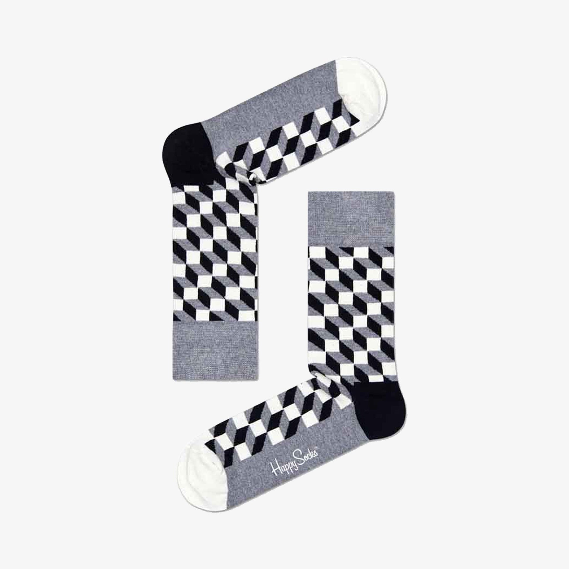 Happy Socks | FILLED OPTIC SOCK  { GREY