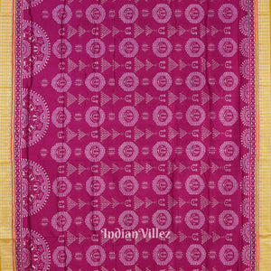 Rani Pink with Mustard Yellow Laxmi Pada Sambalpuri Silk Saree