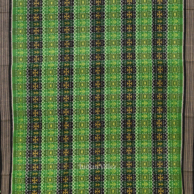 Green Black Odisha Ikat Sambalpuri Pure Cotton Saree