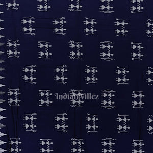 Blue Tribal Odisha Ikat Pure Sambalpuri Cotton Saree