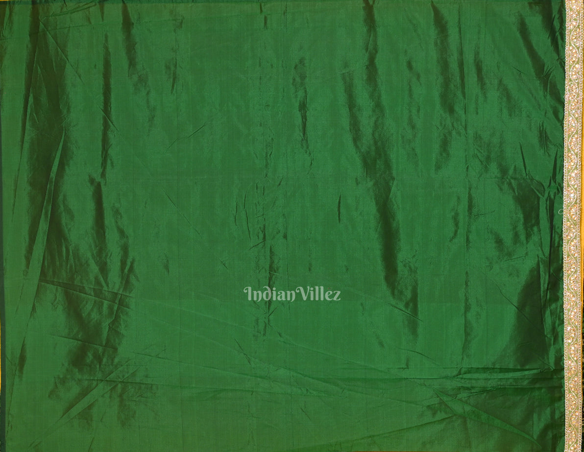 Green Yellow Pure Silk Saree