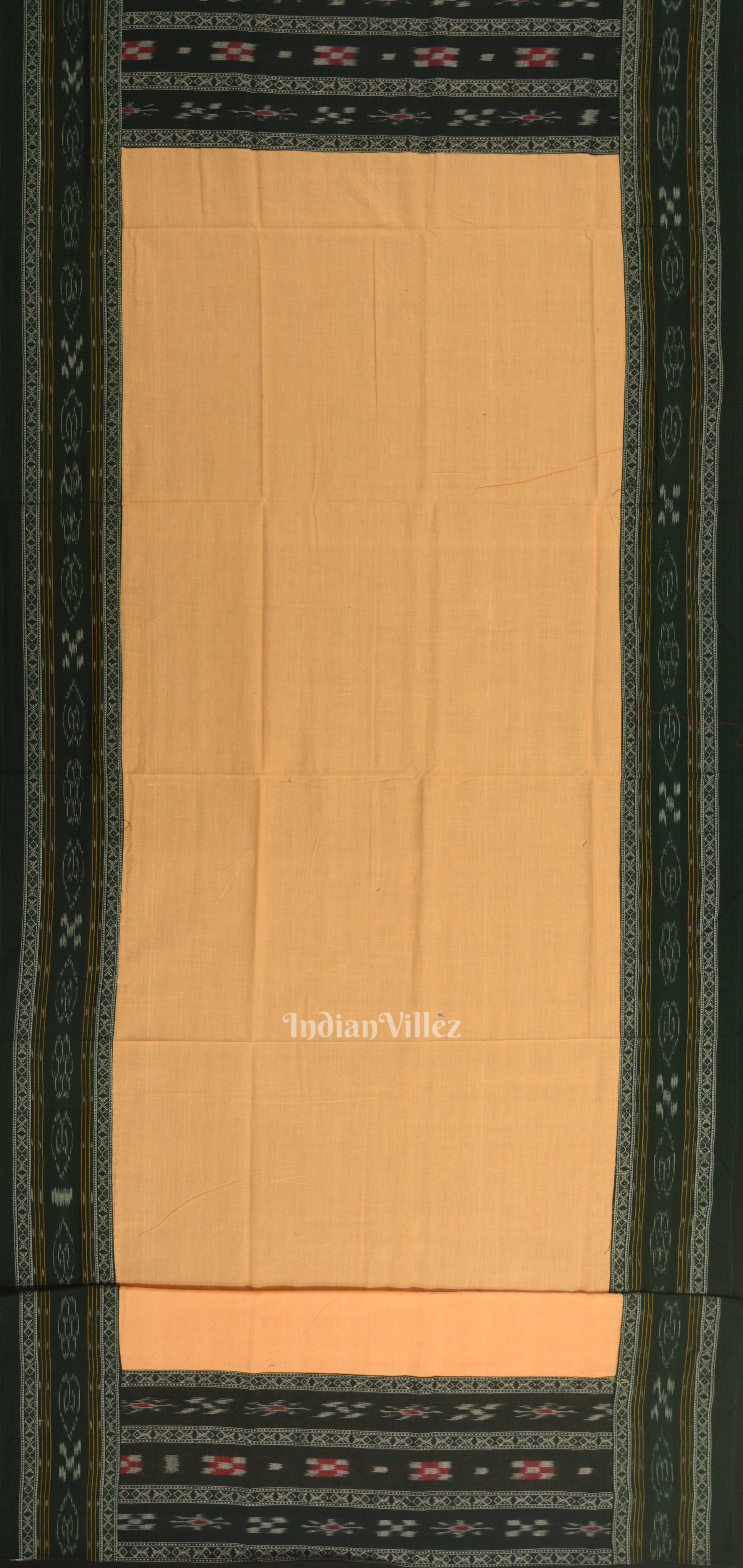 Green Cream Odisha Ikat  Sambalpuri Dress Material & Dupatta