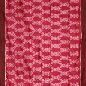 Wine Contemporary Odisha Handloom Silk Saree