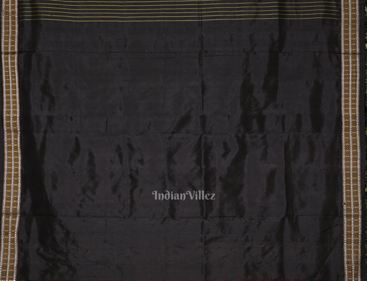 Purple Black Buti Siminoi Odisha Ikat Khandua Silk Saree