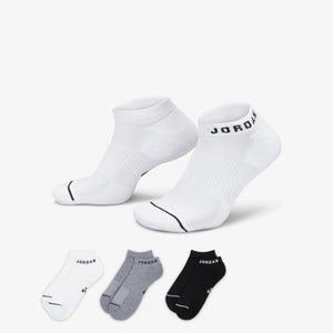 Jordan | EVERYDAY NO-SHOW SOCKS (3 PAIRS) { WHITE/GREY/BLACK