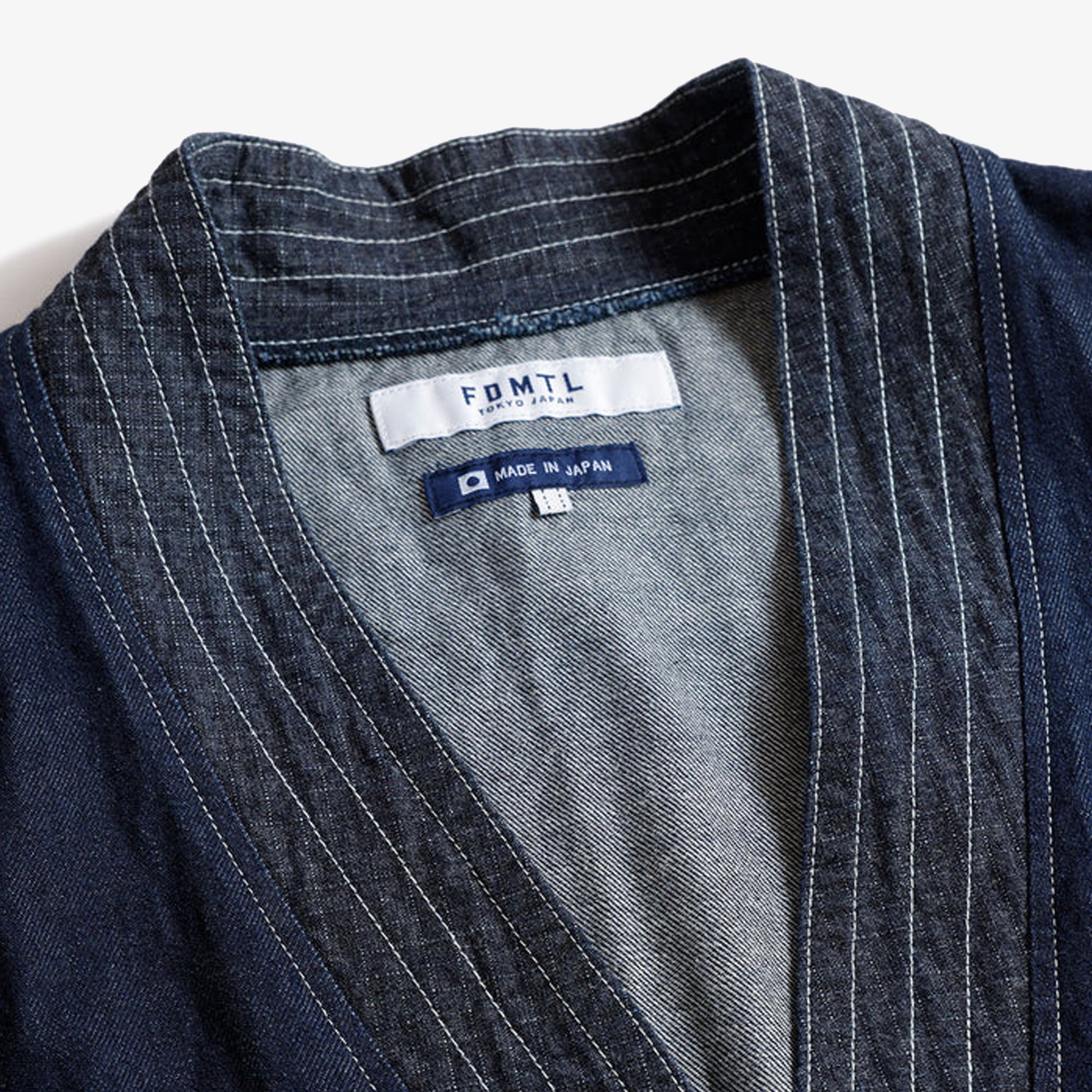 FDMTL | DENIM HAORI S/S SHIRT RINSE { INDIGO