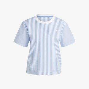 Adidas Originals | PREMIUM ESSENTIALS POPLIN TEE  { WHITE/BLUE