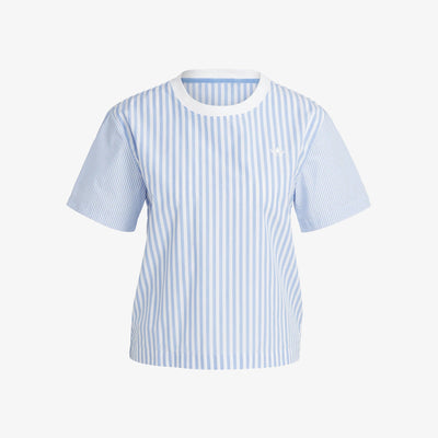 Adidas Originals | PREMIUM ESSENTIALS POPLIN TEE  { WHITE/BLUE