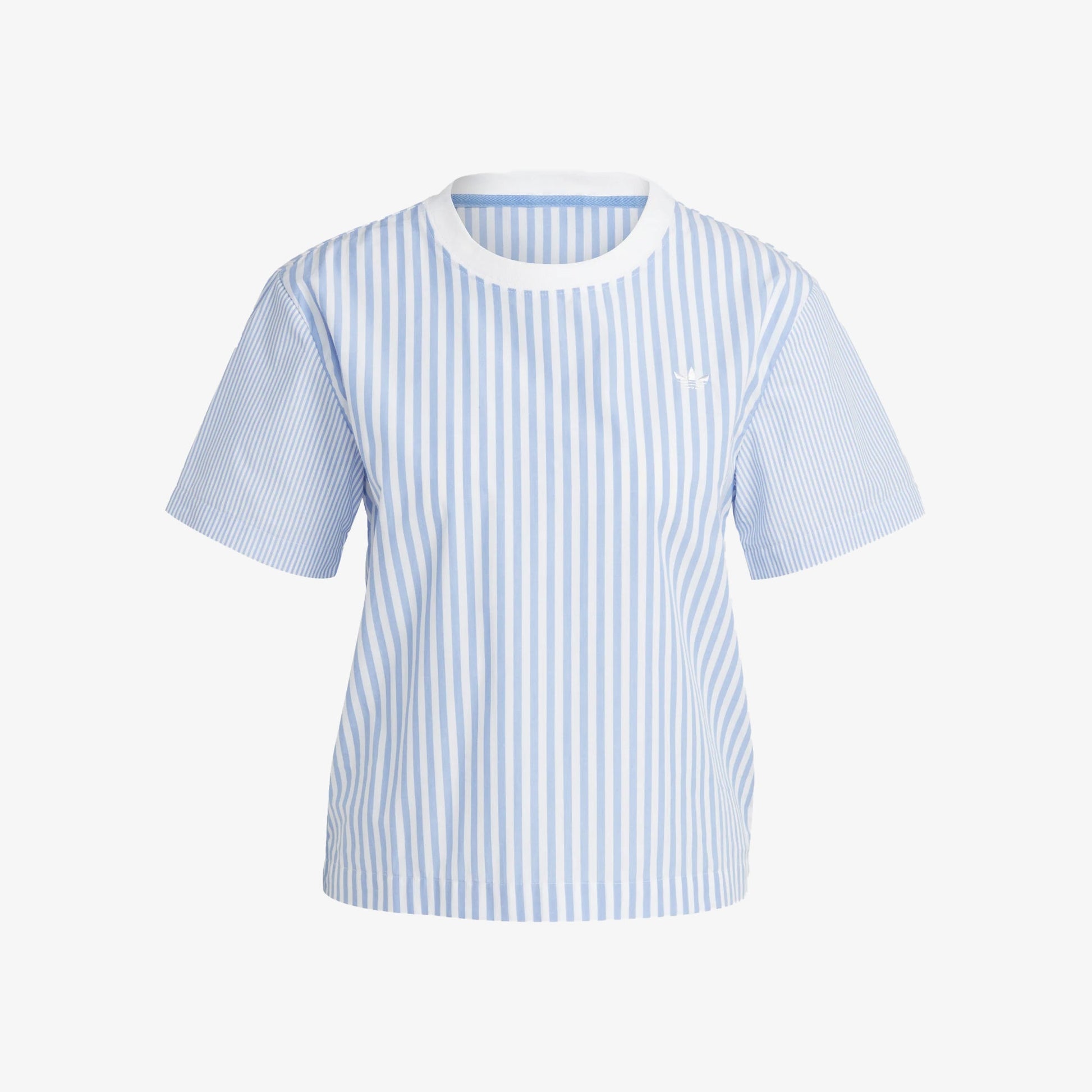 Adidas Originals | PREMIUM ESSENTIALS POPLIN TEE  { WHITE/BLUE