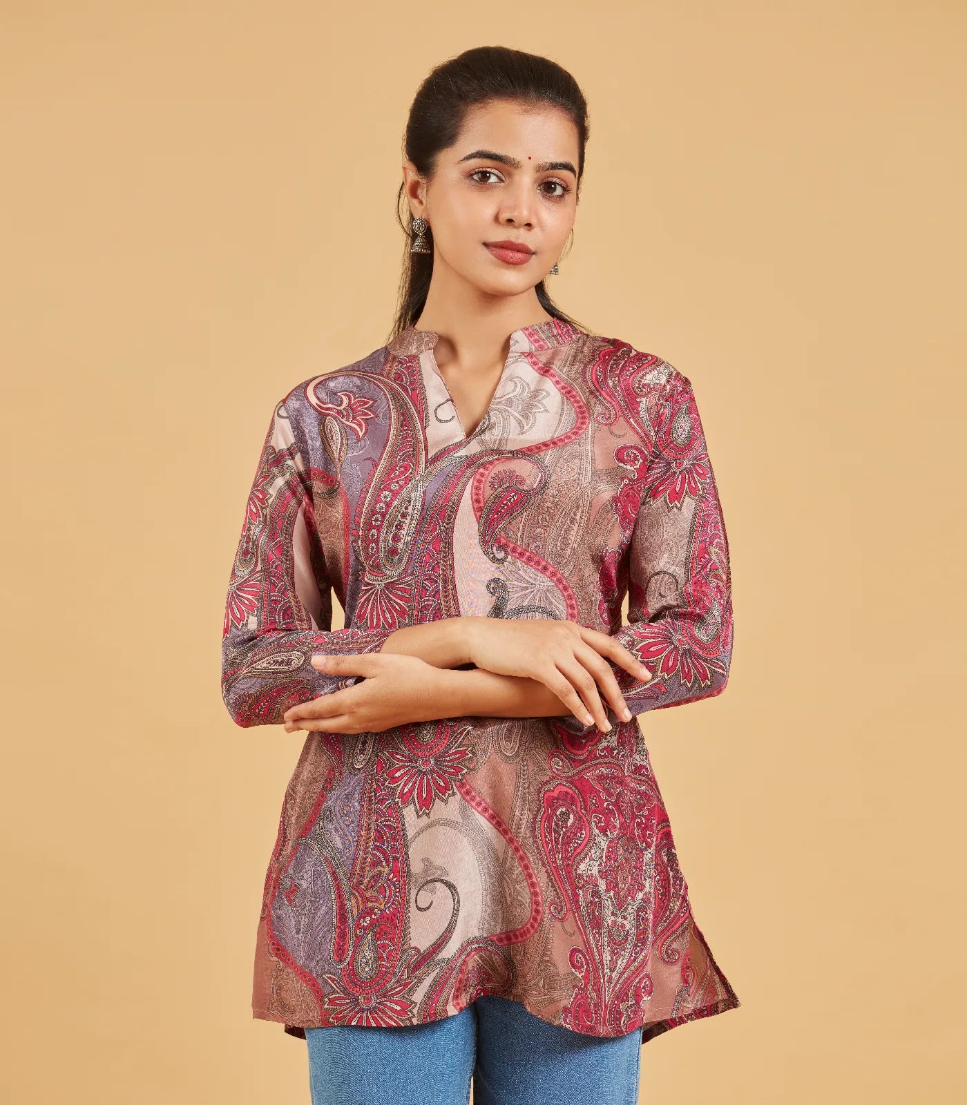 Multi colour Abstract Printed Short Top