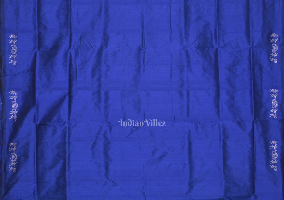 Blue Tribal Theme Bomkai Sambalpuri Silk saree