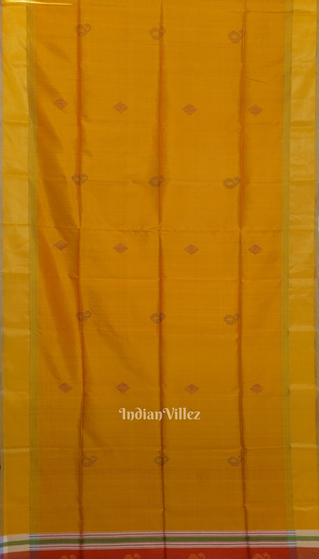 Multi Color With Golden Yellow Pure Bishnupuri Double Pallu Silk Saree