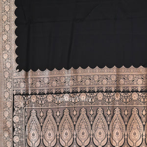 Exclusive Black Pure Soft Mashru Satin Silk Banarasi Saree