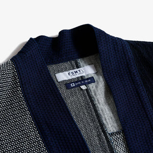 FDMTL | PATCHWORK HAORI JACKET RINSE { INDIGO