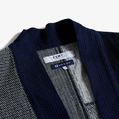 FDMTL | PATCHWORK HAORI JACKET RINSE { INDIGO