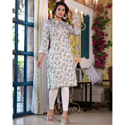 grey-floral-foil-printed-chanderi-silk-kurti