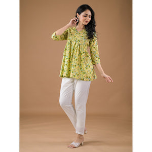 green-floral-printed-pure-cotton-a-line-top