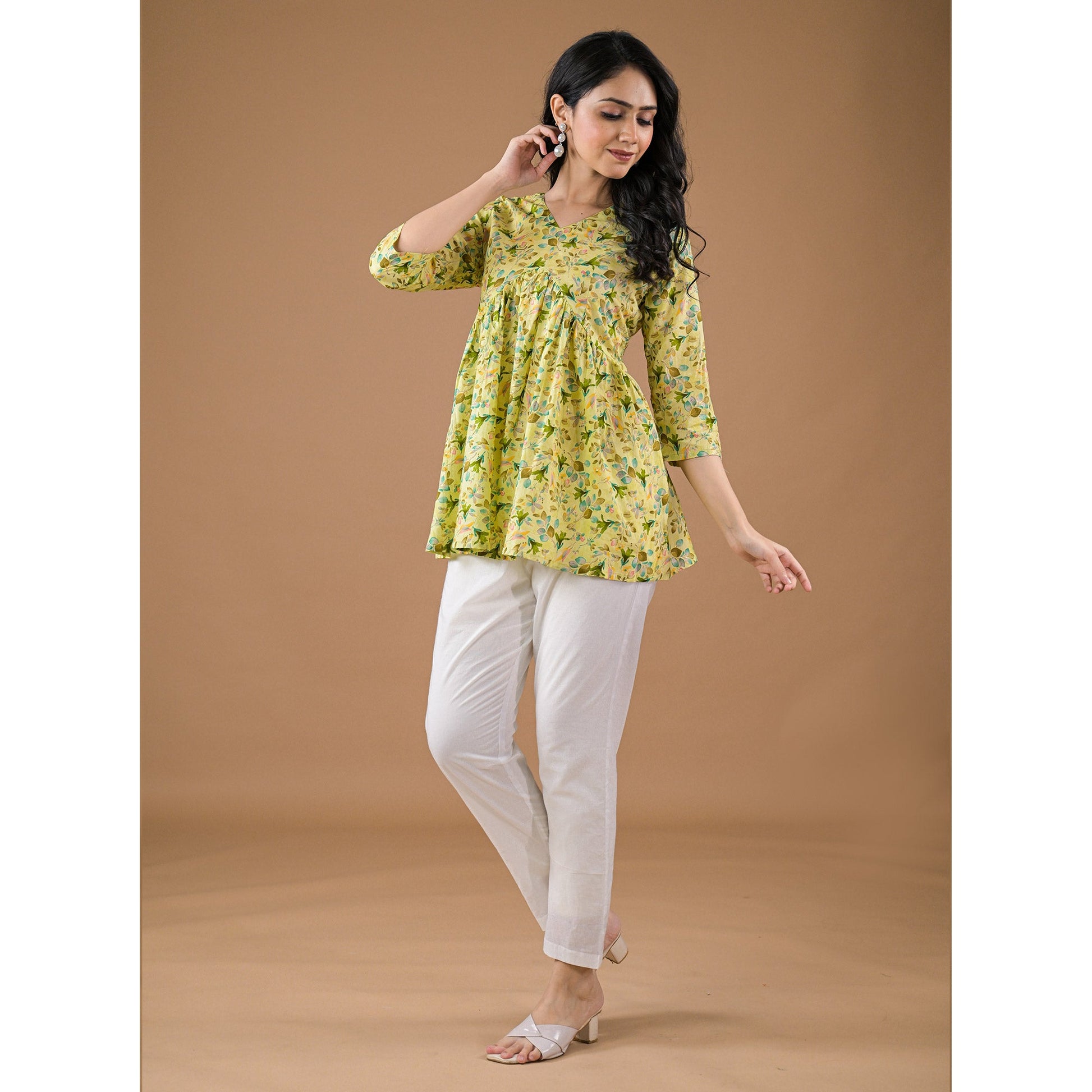 green-floral-printed-pure-cotton-a-line-top