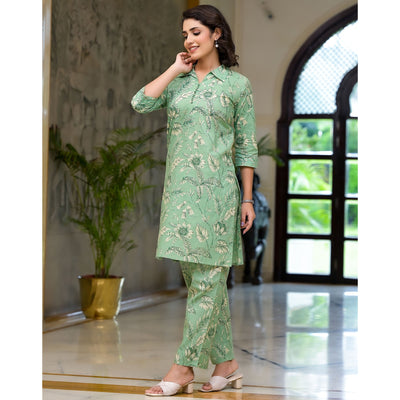 green-floral-printed-pure-cotton-co-ord-set