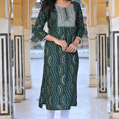 green-foil-printed-rayon-straight-kurti
