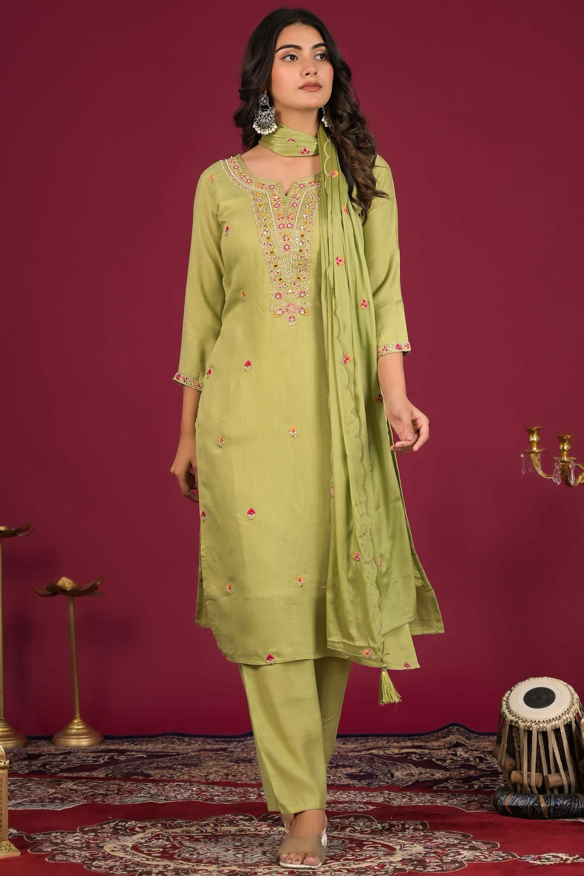 green-floral-embroidered-pure-cotton-salwar-suit