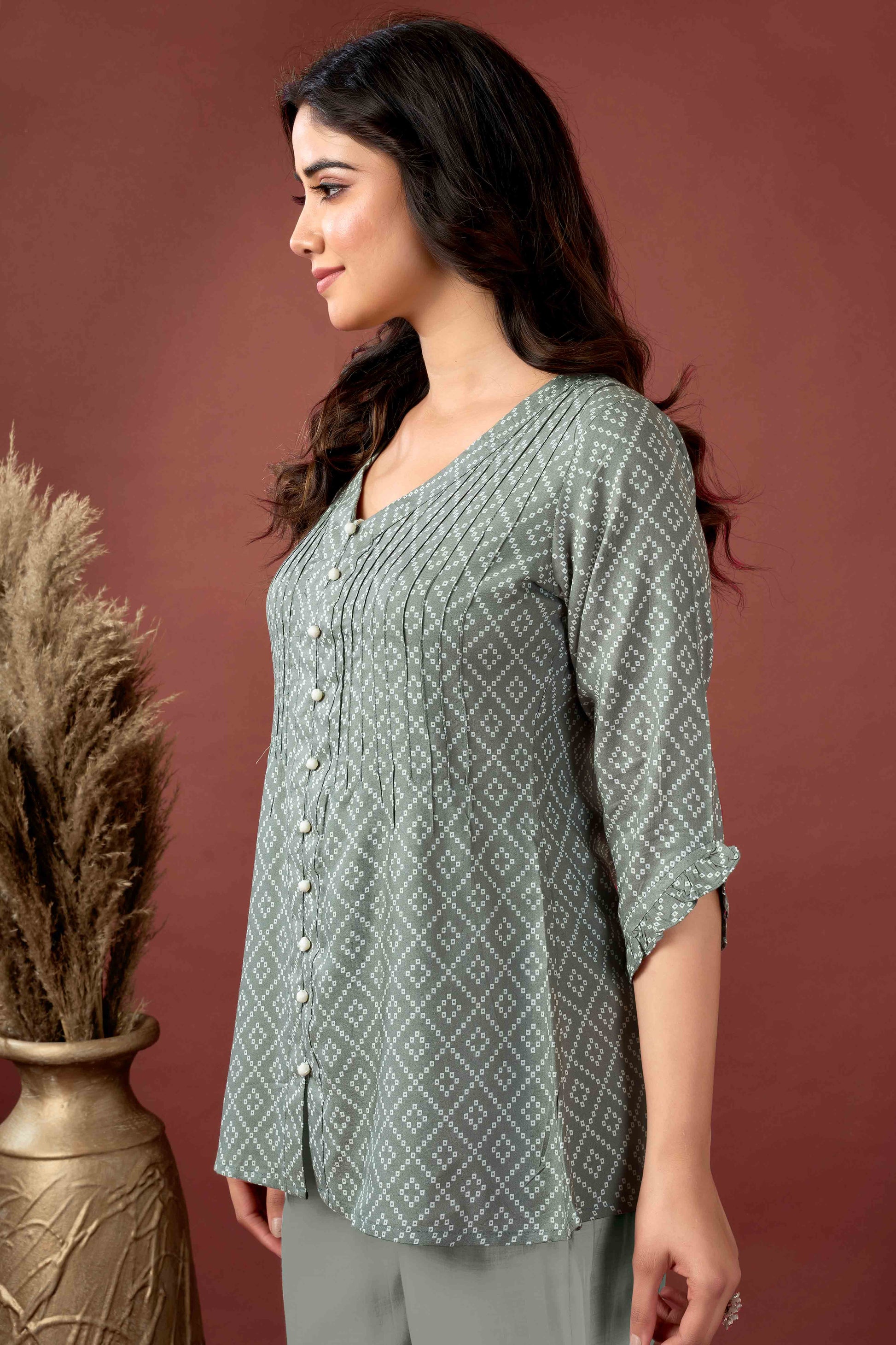 grey-bandhani-printed-pure-cotton-top