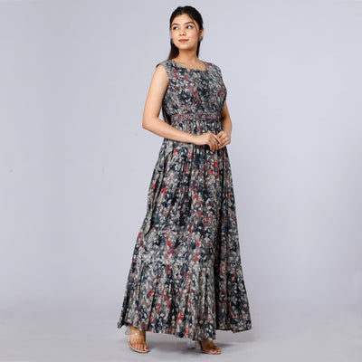 grey-floral-printed-muslin-gown