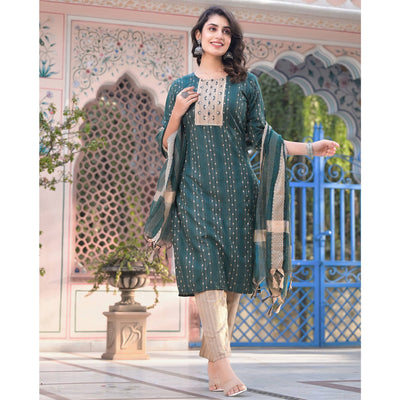 green-woven-pure-cotton-straight-salwar-suit