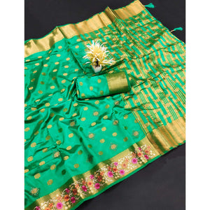 green-zari-woven-jacquard-saree-with-embroidery-border