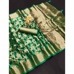 green-stone-work-woven-organza-jacquard-saree-3