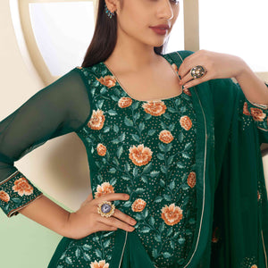 green-floral-sequins-embroidered-georgette-semi-stitched-suit-16