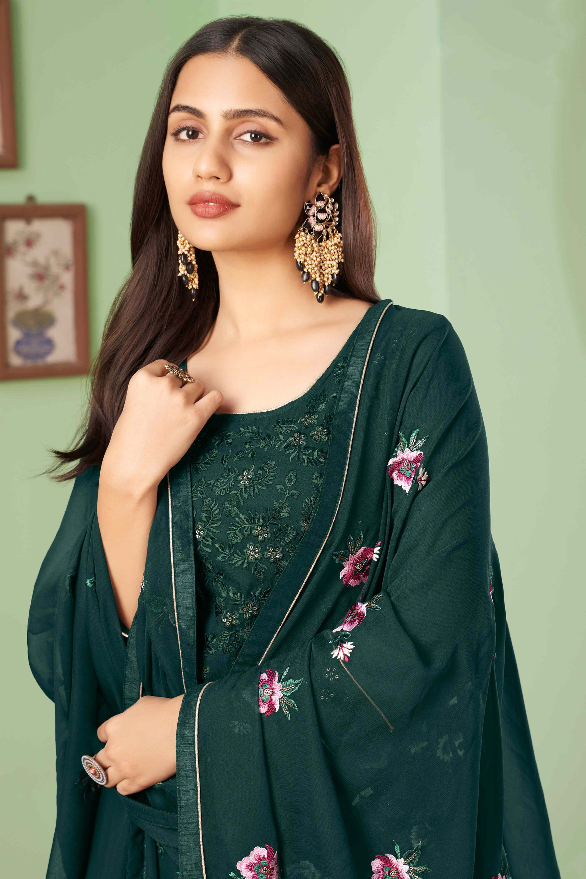 green-floral-sequins-embroidered-georgette-semi-stitched-suit-17