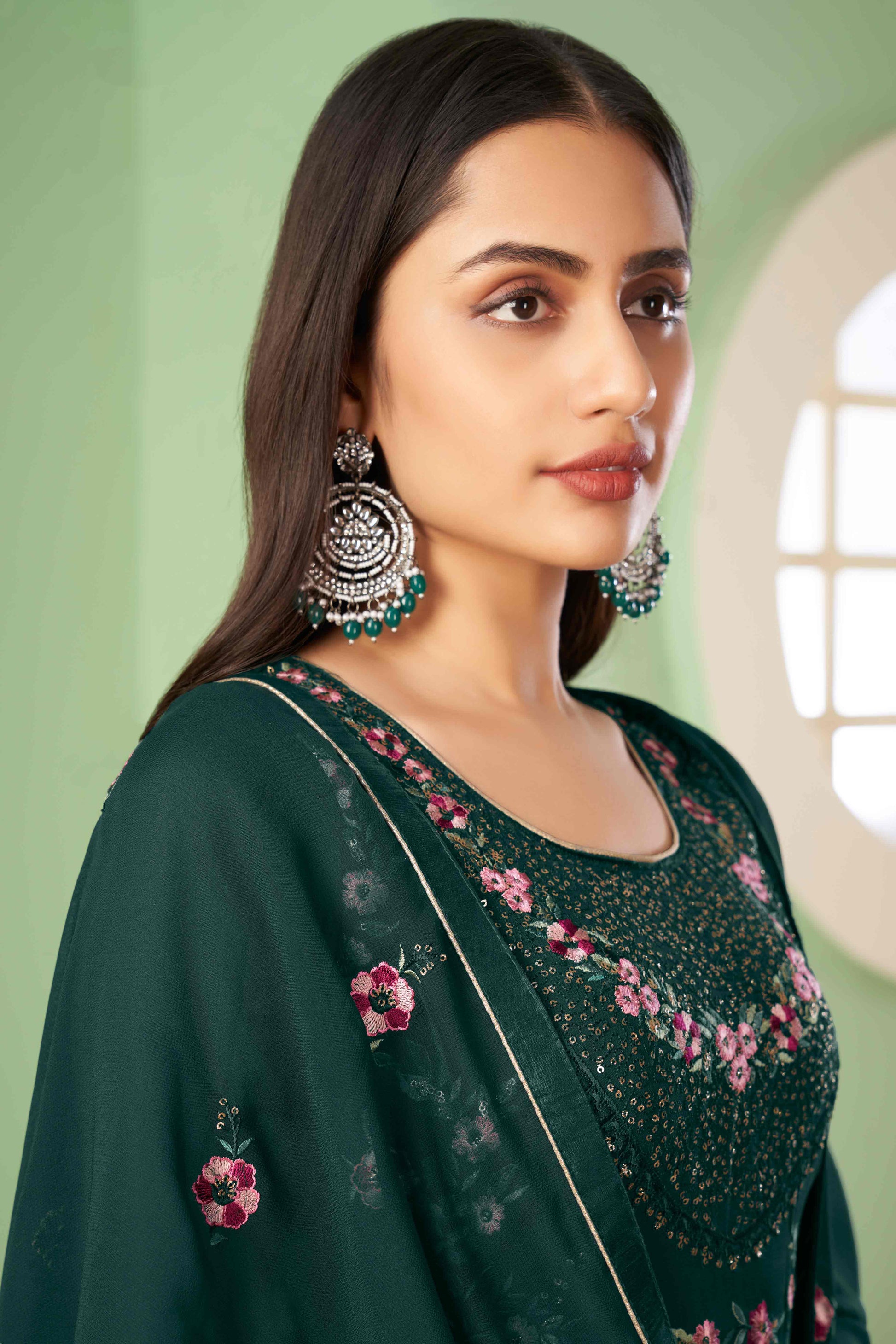 green-floral-sequins-embroidered-georgette-semi-stitched-suit-19