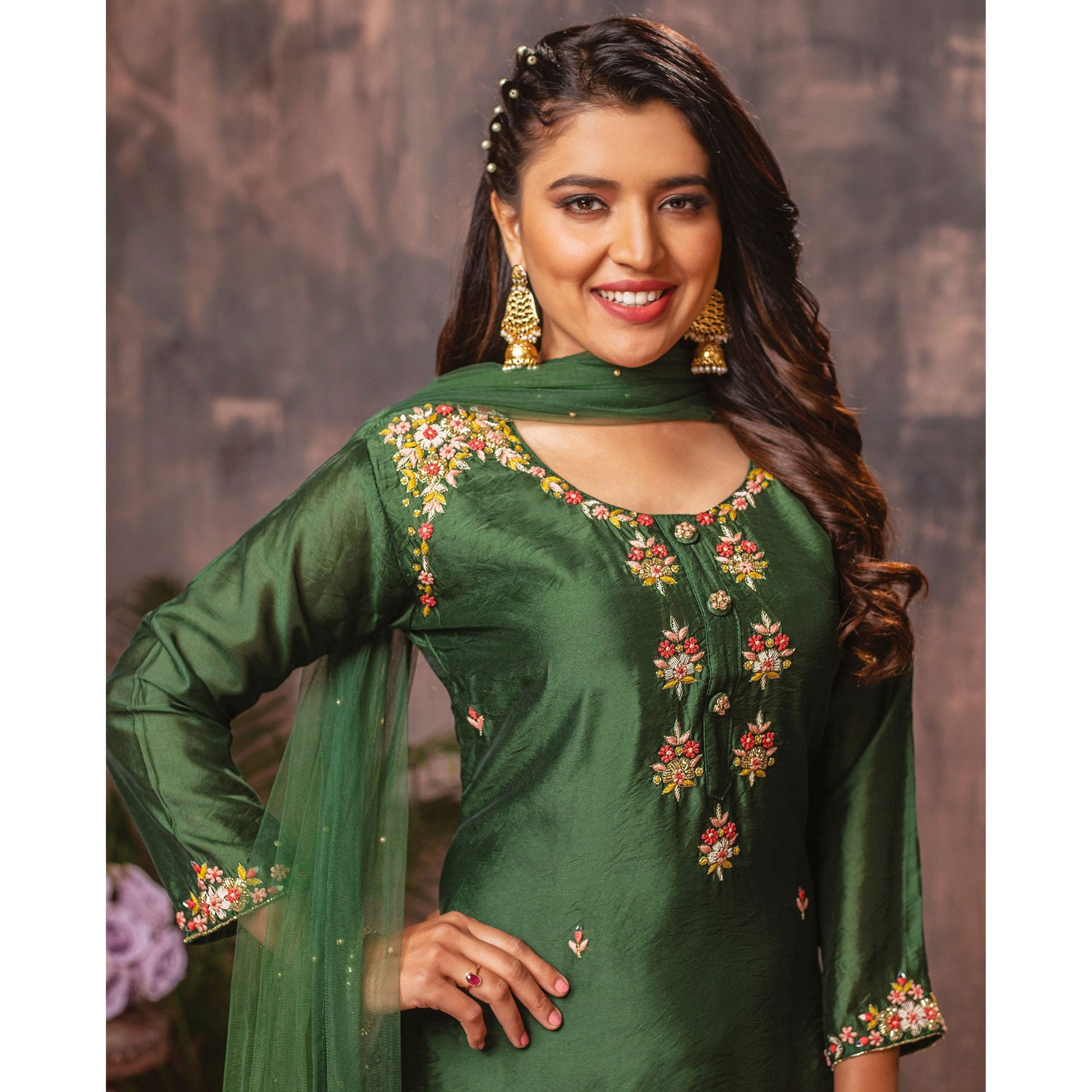 green-floral-embroidered-chanderi-suit