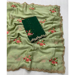 green-floral-embroidered-chiffon-saree-4