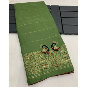 green-floral-foil-printed-georgette-saree-5