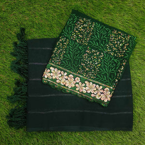 green-striped-georgette-saree-with-tassels