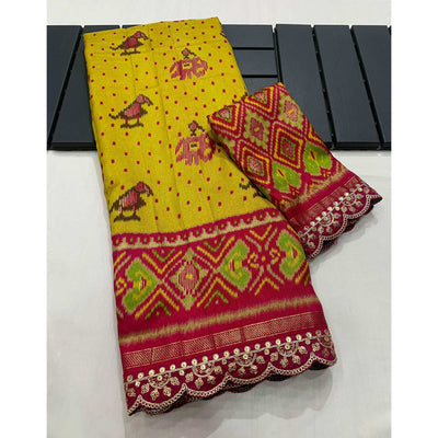 green-pink-ikkat-printed-dola-silk-saree-with-sequins-embroidered-border