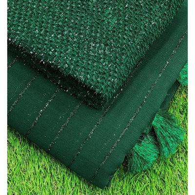 green-woven-chiffon-saree-with-tassels-2