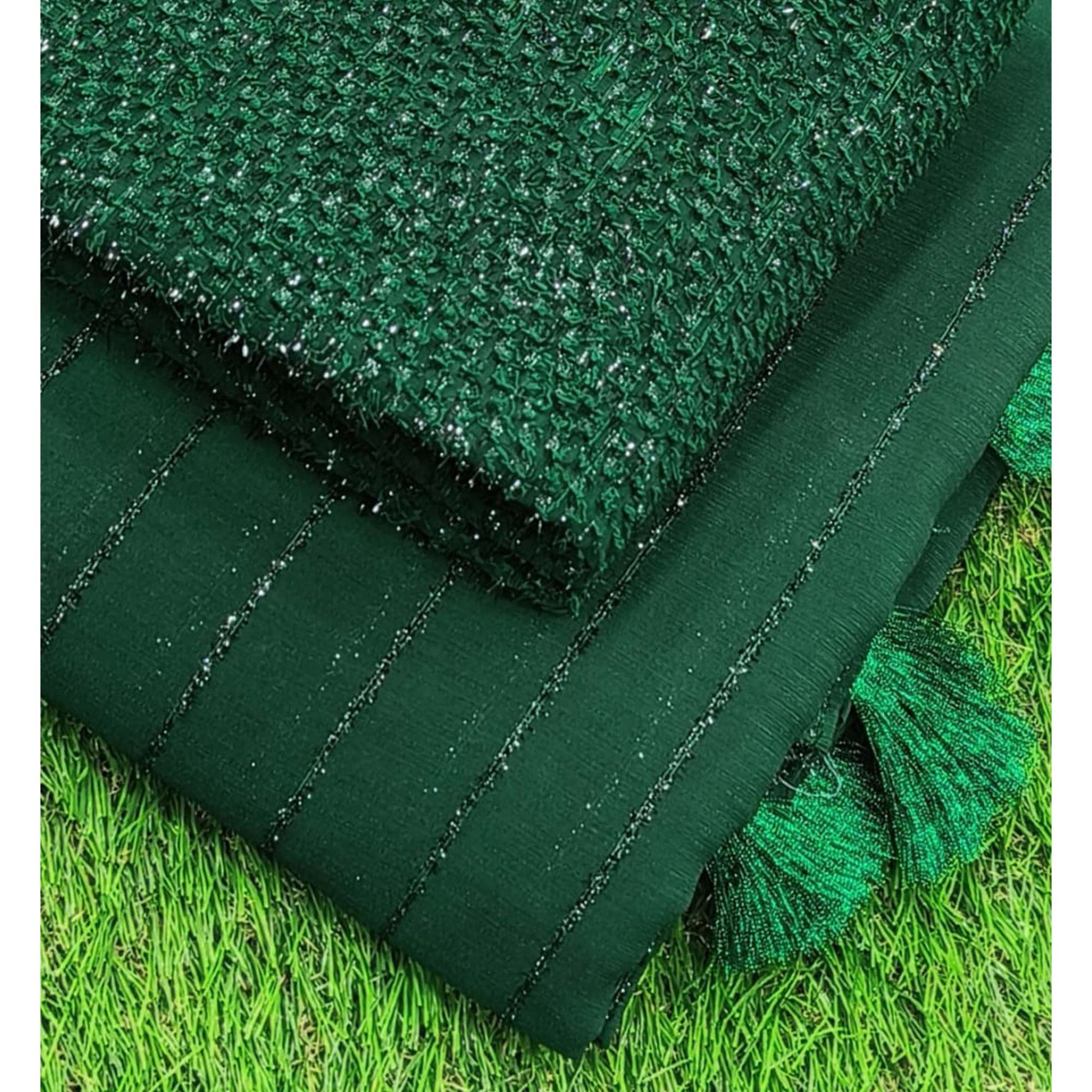 green-woven-chiffon-saree-with-tassels-2