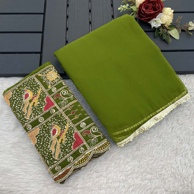 green-solid-georgette-saree-with-sequins-embroidered-border