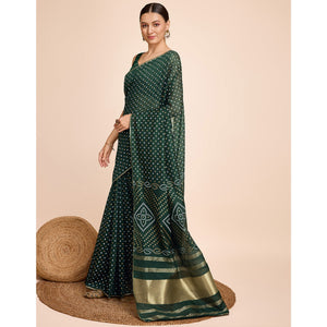 green-bandhani-printed-cotton-silk-saree